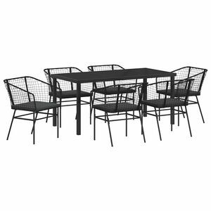 vidaXL Aia s&ouml;&ouml;gilaudade komplekt 7 pcs Must pol&uuml;rotang