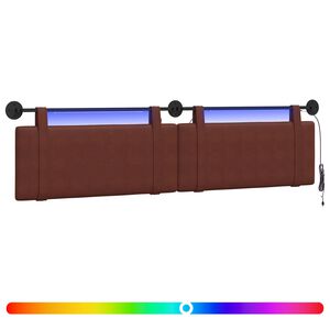 vidaXL Rippuv voodipeats LED-valgustusega K&uuml;&uuml;riv Pruun Antiik PU