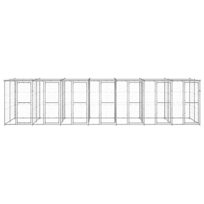 vidaXL koeraaedik katusega, tsingitud teras, 16,94 m²