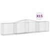 vidaXL kaarekujulised gabioonkorvid 15 tk, 400x50x80/100 cm, raud