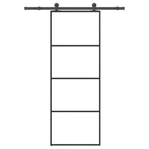 vidaXL liuguks koos tarvikutega, 76 x 205 cm, ESG-klaas ja alumiinium