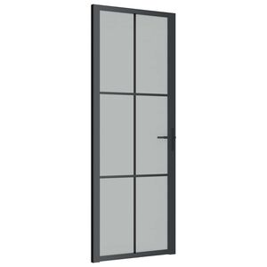 vidaXL siseuks, 76 x 201,5 cm, must, matt klaas ja alumiinium