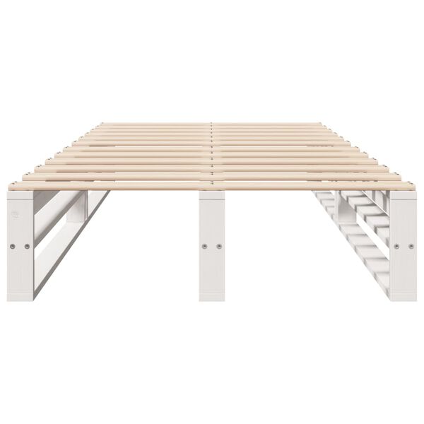 vidaXL voodiraam ilma madratsita, valge, 90 x 190 cm, männipuit