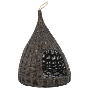 vidaXL kassimaja pehmendusega, hall, 40x60 cm looduslik paju tipi telk