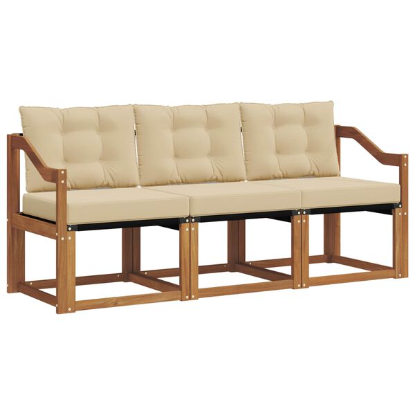 vidaXL V&auml;li diivanikomplekt padjaga 3 pcs Looduslik ja beež