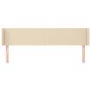 vidaXL voodipeats servadega, kreemjas, 183x16x78/88 cm, kangas