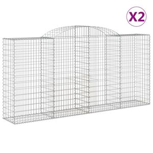 vidaXL kaarekujulised gabioonkorvid 2 tk, 300x50x140/160 cm, raud