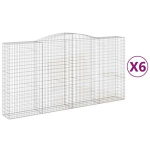 vidaXL kaarekujulised gabioonkorvid 6 tk, 400 x 50 x 200/220 cm, raud