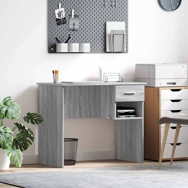 vidaXL Laud sahtliga riiuliga Hall Sonoma 90 x 49 x 75 cm Tehispuit