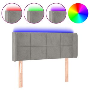 vidaXL LED-voodipeats, helehall, 83x16x78/88 cm, samet