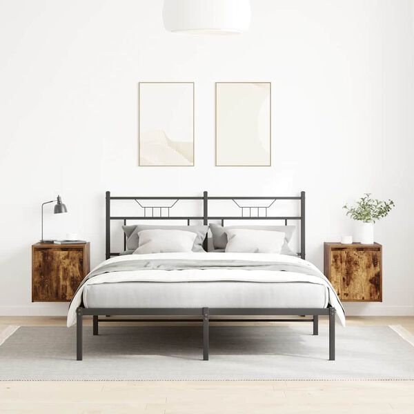 vidaXL seinale kinnitatavad &ouml;&ouml;kapid 2 tk, suitsutatud tamm, 38x34x40cm