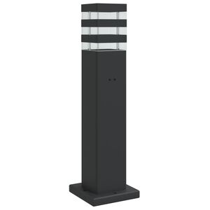 vidaXL pistikupesaga aia lambipost, must, 50 cm, alumiinium