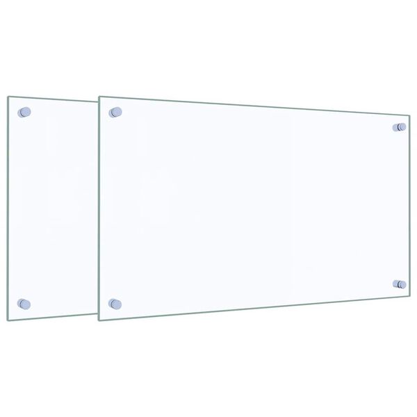 vidaXL köögi pritsmekaitsed 2 tk, läbipaistev, 70 x 40 cm, klaas