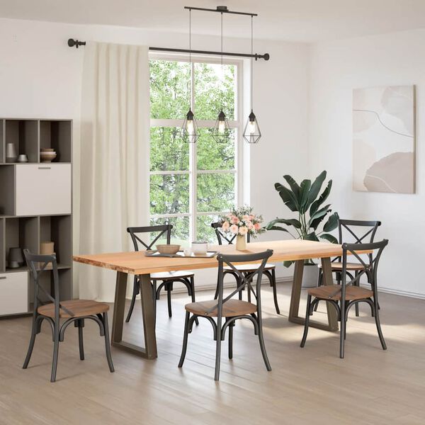 vidaXL s&ouml;&ouml;gilaua jalad, V-kujulised, 2 tk, naturaalne teras, 60 x (72&ndash;73,3) cm, teras