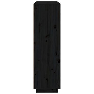 vidaXL kõrge kapp, must, 110,5 x 35 x 117 cm, toekas männipuit