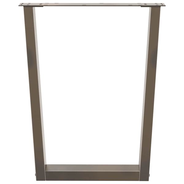 vidaXL söögilaua jalad, V-kujulised, 2 tk, naturaalne teras, 60 x (72–73,3) cm, teras