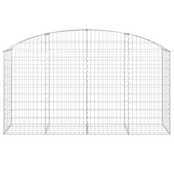 vidaXL kaarekujuline gabioonkorv, 200x50x100/120 cm, tsingitud raud