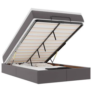 vidaXL Ottomani voodiraam madratsiga, hall, 120x200cm, kunstnahk