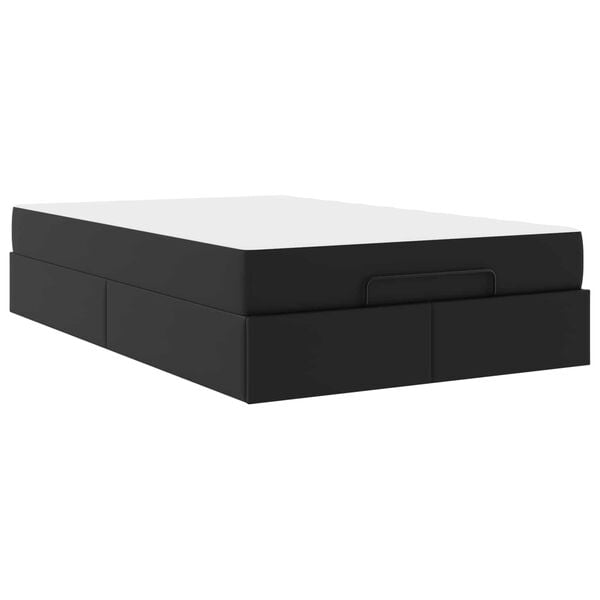 vidaXL Voodiraam madratsiga madratsiga 2 pcs Must PVC