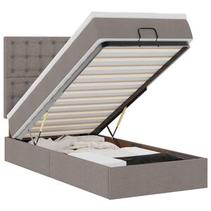 vidaXL Ottomani voodiraam madratsiga, pruunikashall, 80x200cm, kangas