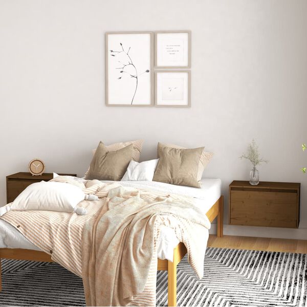 vidaXL seinakapid 2 tk, meepruun 60x30x35 cm, m&auml;nnipuit