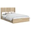 vidaXL Voode raami koos hoiuruumi ja peatoega Sonoma tamm 140 x 190 cm
