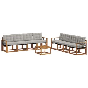 vidaXL V&auml;li diivanikomplekt padjaga 9 pcs Looduslik ja Hele Hall