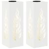 vidaXL P&auml;ikese LED k&auml;igutee tuli 2 tk Soe valge 18 x 18 x 50 cm