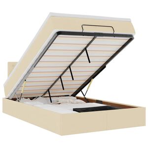 vidaXL Ottomani voodi madratsi ja LED, kreemjas, 120x190cm, kangas