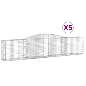 vidaXL kaarekujulised gabioonkorvid 5 tk, 400x50x80/100 cm, raud