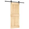 vidaXL Libisev uks Naturaalne ja must 80 x 210 cm Tahke m&auml;nnipuit