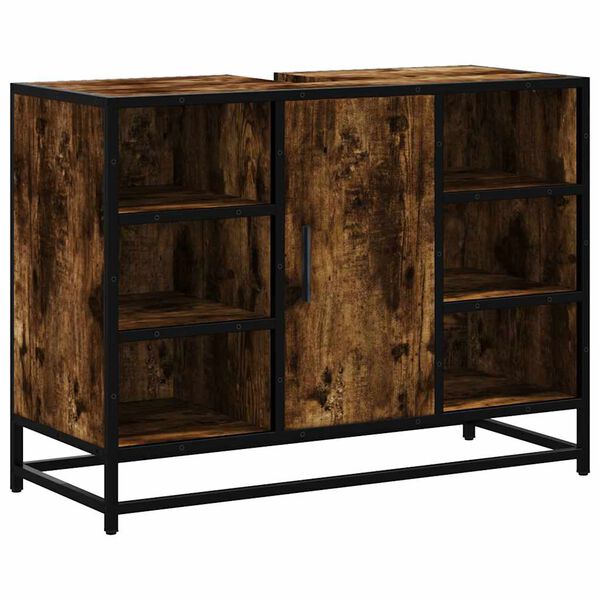 vidaXL vannitoakapp valamu, suitsutatud tamm, 80x33x60 cm, tehispuit