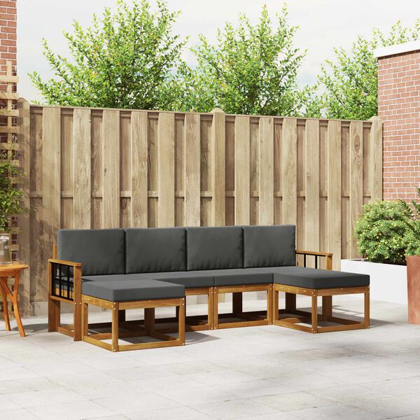 vidaXL V&auml;li diivanikomplekt padjaga 6 pcs Looduslik ja antriit