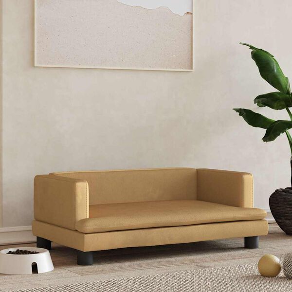 vidaXL koeravoodi, pruun, 80 x 45 x 30 cm, samet