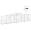 vidaXL kaarekujulised gabioonkorvid 15 tk, 400x30x80/100 cm, raud