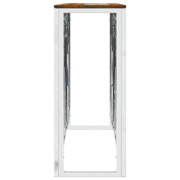 vidaXL konsoollaud, h&otilde;bedane, roostevaba teras ja taastatud puit