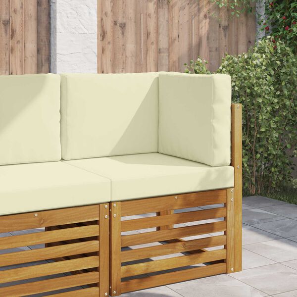 vidaXL V&auml;lim&ouml;&ouml;blitugi patja 3 pcs cream Pol&uuml;ester