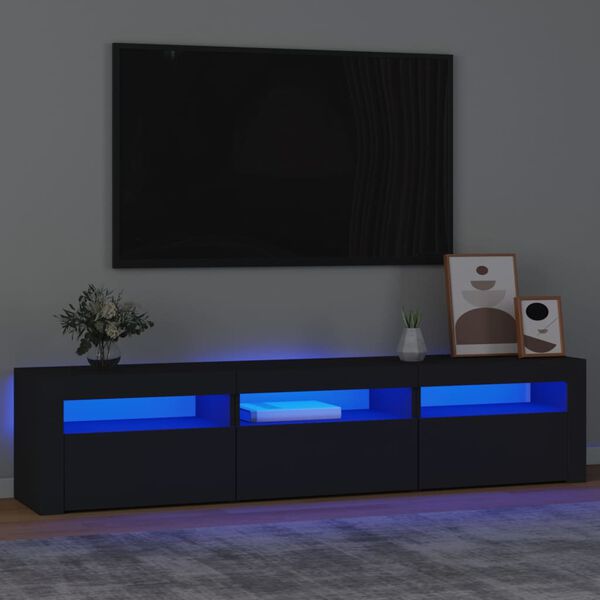 vidaXL telerialus LED-tuledega, must, 180 x 35 x 40 cm