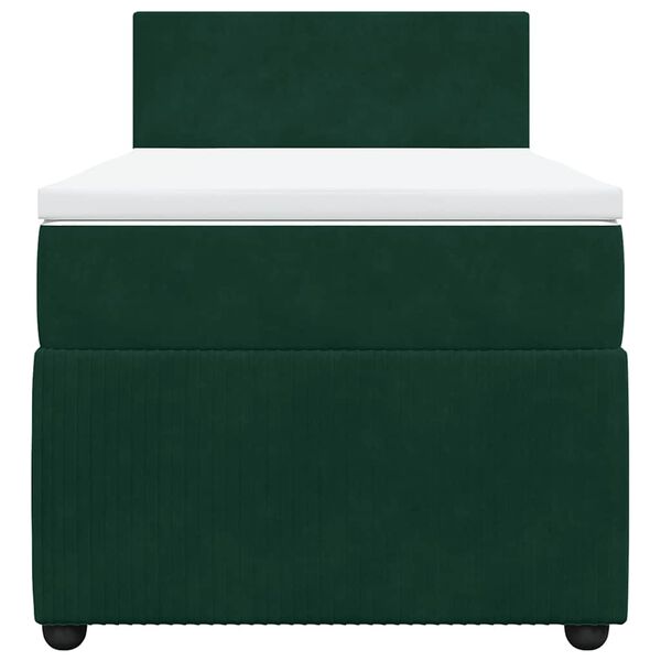 vidaXL kontinentaalvoodi madratsiga, tumeroheline, 80x200 cm, samet