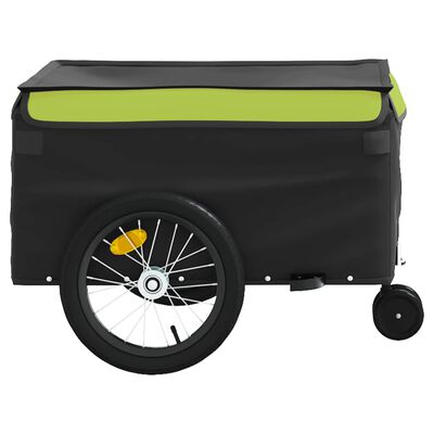 vidaXL jalgratta haagis, must ja roheline, 45 kg, raud