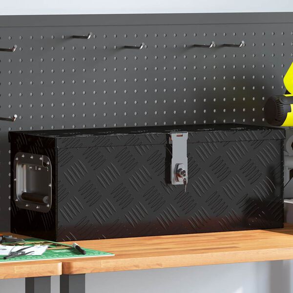 vidaXL hoiukast, must, 60 x 23,5 x 23 cm, alumiinium