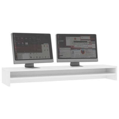 vidaXL monitorialus, valge, 100 x 24 x 13 cm, puitlaastplaat