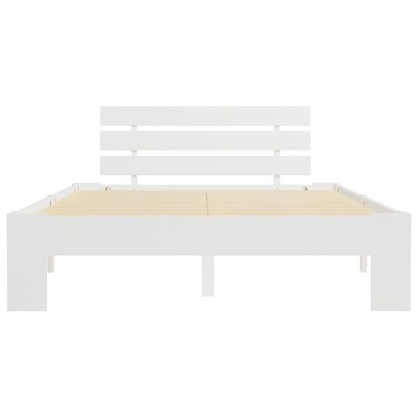 vidaXL voodiraam peatsiga, valge, 140 x 200 cm, männipuit