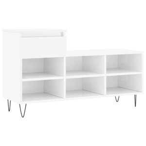 vidaXL jalatsikapp, k&otilde;rgl&auml;ikega valge, 102x36x60 cm, tehispuit