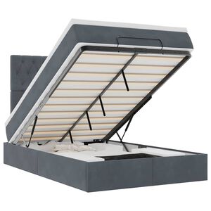 vidaXL ottomani voodiraam madratsitega, tumehall, 120x200 cm, samet