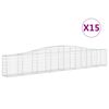 vidaXL kaarekujulised gabioonkorvid 15 tk, 400x30x60/80 cm, raud