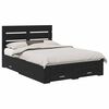 vidaXL Voodi raam sahtliga peaga Must tamm 160 x 200 cm Tehispuit