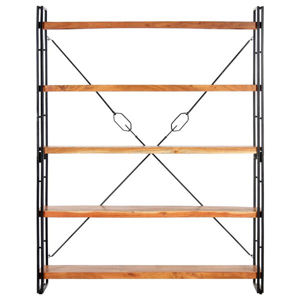 vidaXL 5 riiuliga raamaturiiul, 140 x 30 x 180 cm, akaatsiapuit