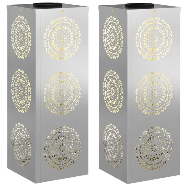 vidaXL P&auml;ikese LED k&auml;igutee tuli 2 pcs Galvaniseeritud Galvaniseeritud