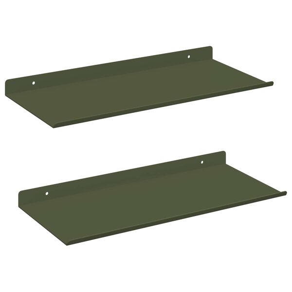 vidaXL Ujuv riiul 2 pcs K&uuml;pset roheline 40 x 18 x 2,5 cm Teras